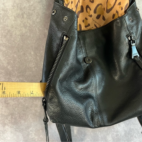 Aimee Kestenberg Backpack Black Pebbled Leather Designer Hobo Bag **See Desc** - Picture 5 of 16